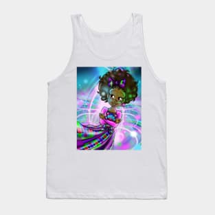 African American Girl and Teddy Bear Tank Top